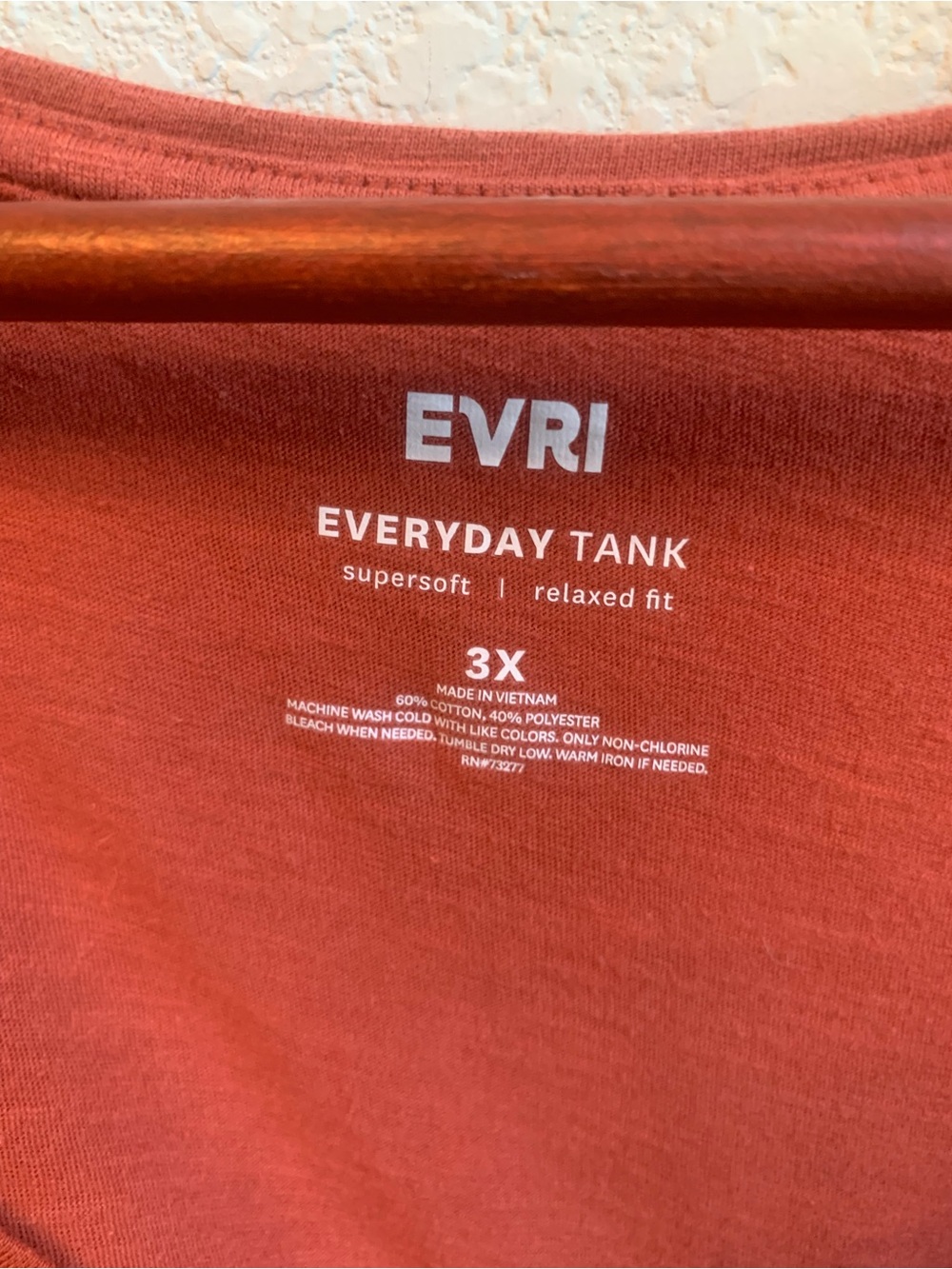EVRI Scoop Neck Tank Top - Terracotta - Picture 2 of 3